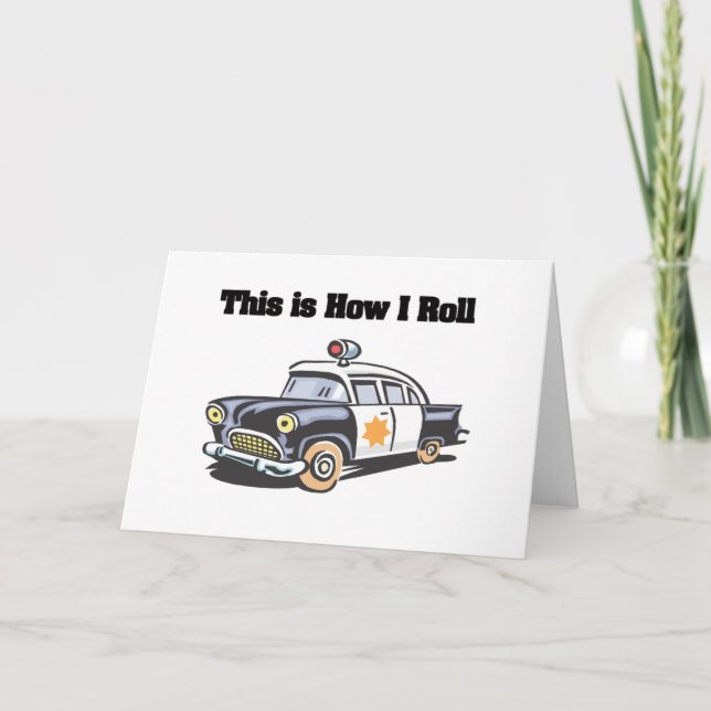 Cartão Como Eu Rolo (Polícia/Carro Policial) (Frente)