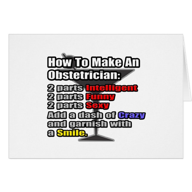 Cartão Como fazer um obstetra (Frente Horizontal)