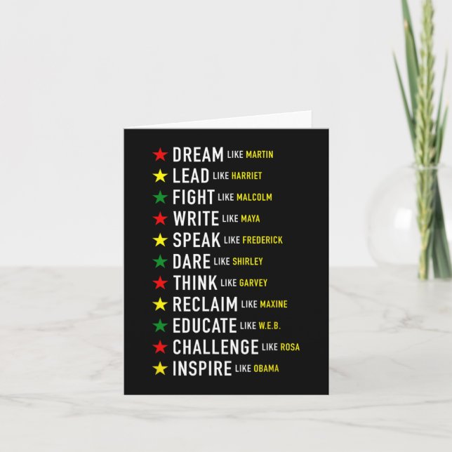 Cartão Como Martin Lidera Como Harriet Black History Mont (Frente)