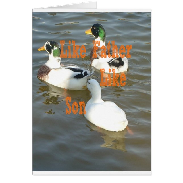 Cartão Como Pai Como Filho. (Frente)