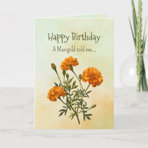 Cartão Como um Marigold, suas personalidades de aniversár