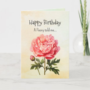Cartão Como um Peony, suas personalidades de aniversário