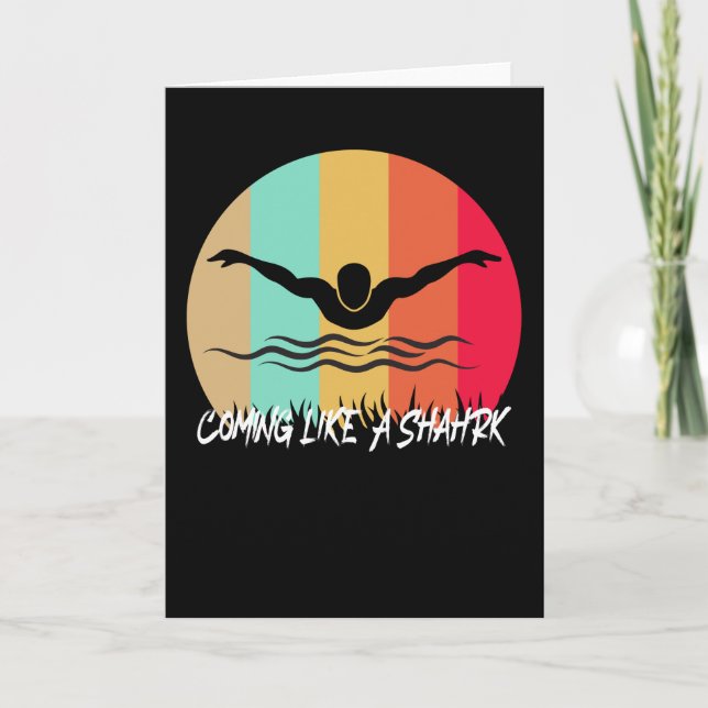 Cartão Como Um Tubarão - Nadador Rápido (Frente)