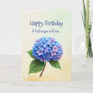 Cartão Como uma Hydrangea Sua Personalidade de Aniversári