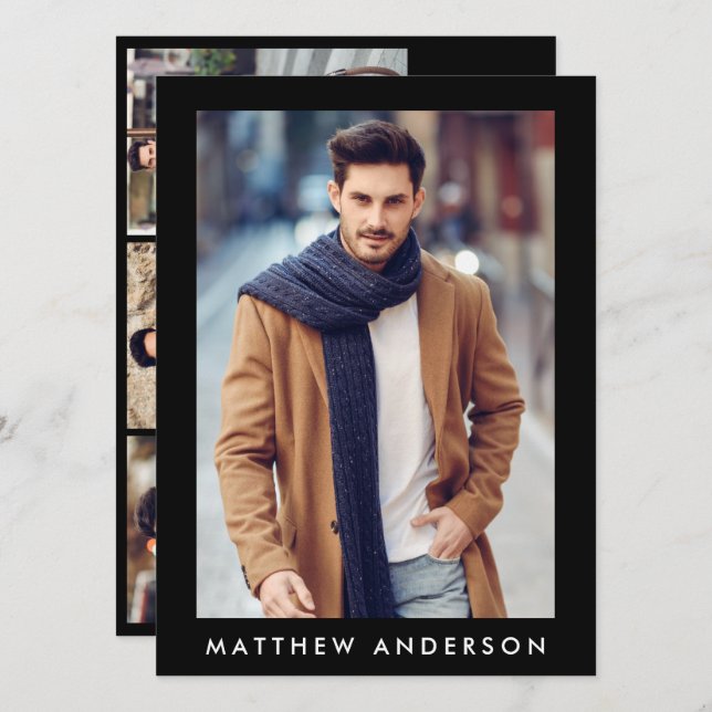 Cartão Comp Profissional de Ator Modelo Preto (Frente/Verso)