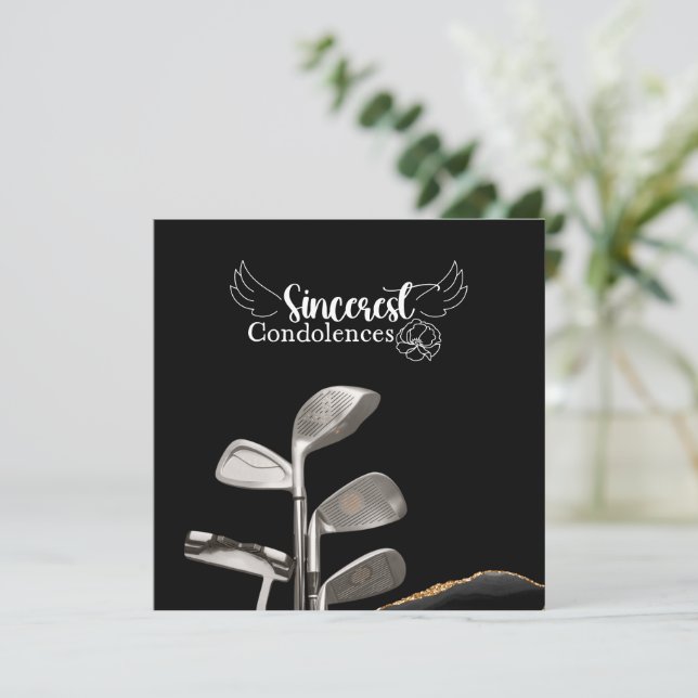 Cartão Compaixão de golfe por suas condolências de perda (Em pé/Frente)