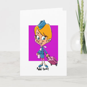 Cartão Companhia de Voo Engraçada, hospedeira do ar