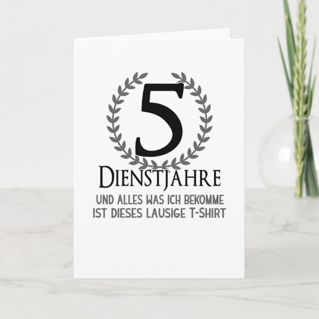 Cartão Company Celebration 5 Year Anniversary Employee (Frente)