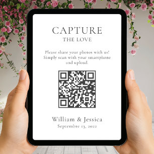 Cartão Compartilhe Fotos de Casamento com Código QR