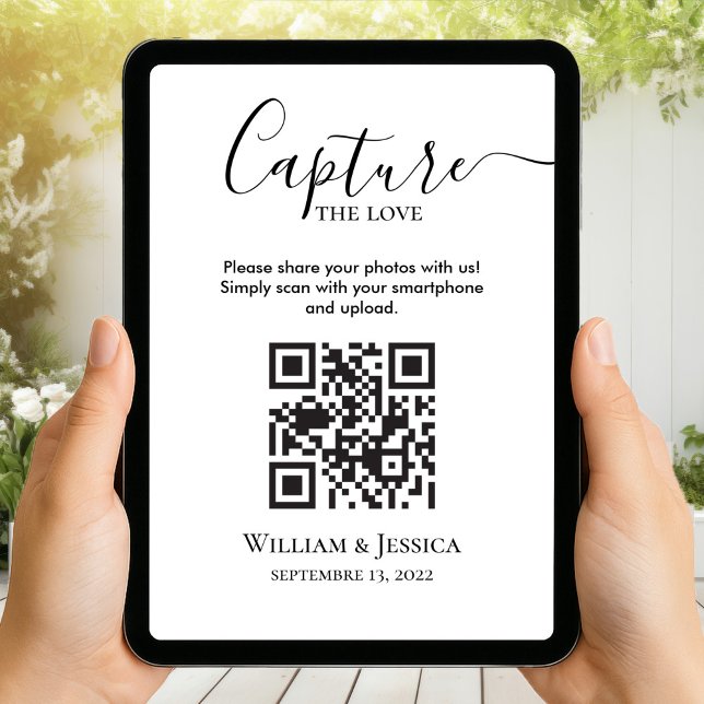 Cartão Compartilhe Fotos do Casamento com Código QR (Criador carregado)