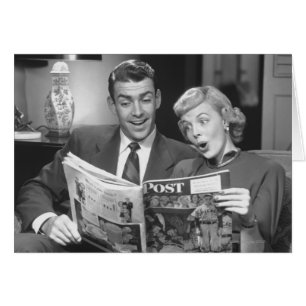 Cartão Compartimento da leitura do casal