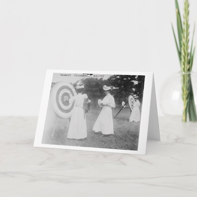 Cartão Competiam do tiro ao arco em Boston, fotografia (Frente)
