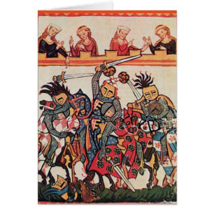 CARTÃO COMPETIAM MEDIEVAL, CAVALEIROS DE COMBATE E