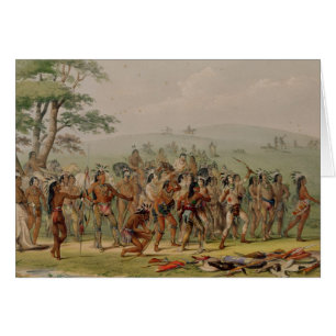 Cartão Competição do tiro ao arco de Mandan, c.1832