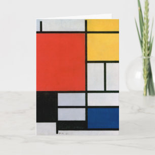 Cartão Composição Abstrata Vintage de Piet Mondrian