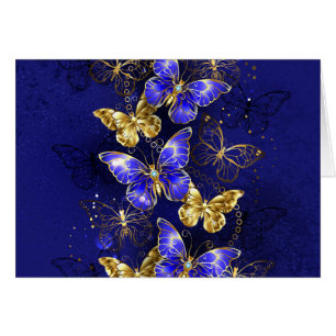 Cartão Composição com borboletas de safira
