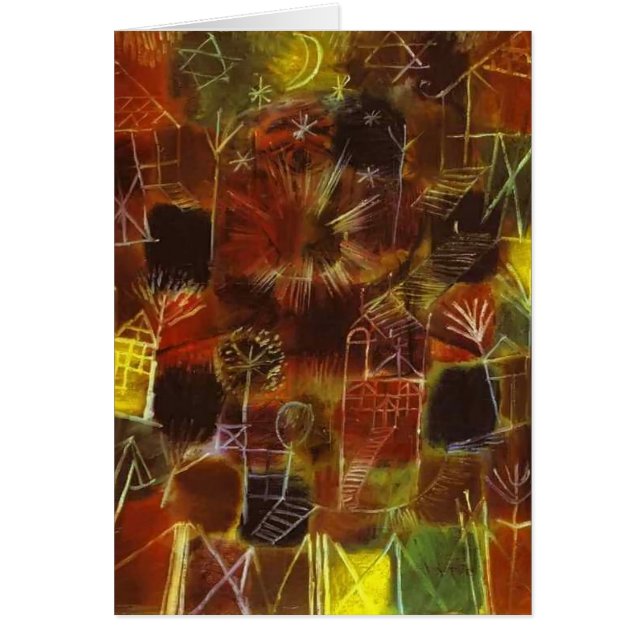 Cartão Composição cósmica de Paul Klee- (Frente)