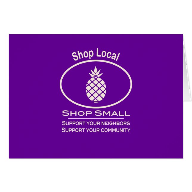 Cartão Comprar local, Comprar ananás creme pequeno (Frente Horizontal)