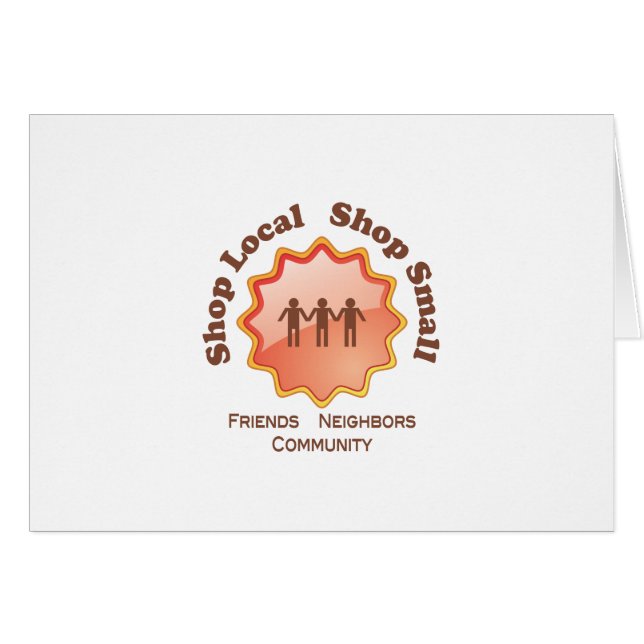 Cartão Comprar Local, Comprar Pequeno (Frente Horizontal)