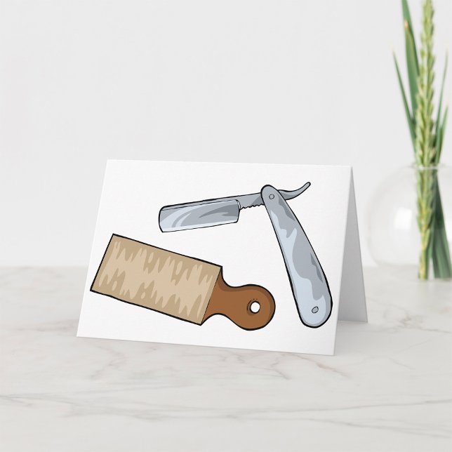 Cartão Compro Vintage Hetero Razor e Strop Barber (Criador carregado)
