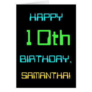 Cartão Computação digital divertida no 10º aniversário