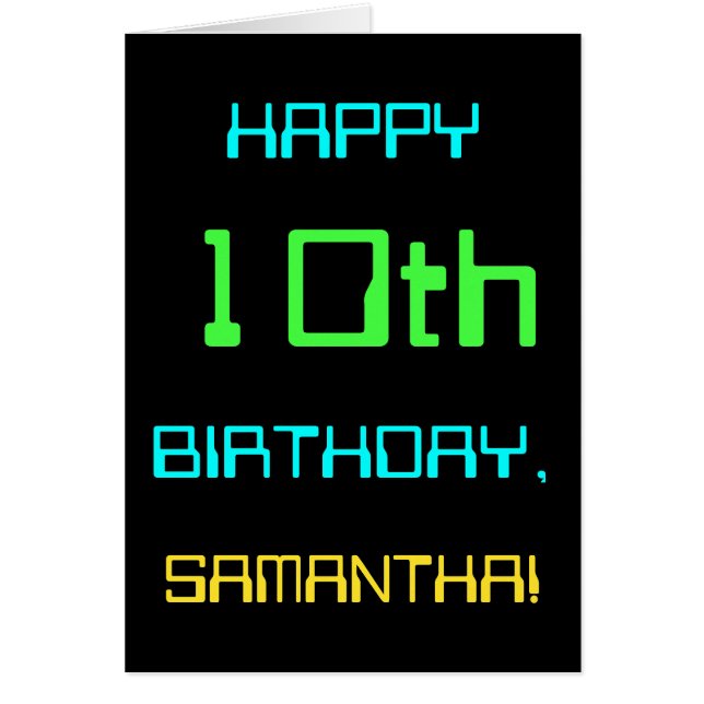 Cartão Computação digital divertida no 10º aniversário (Frente)