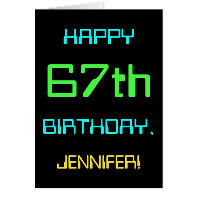 Cartão Computação digital divertida no 67º aniversário (Frente)