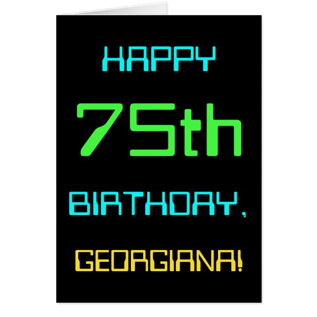 Cartão Computação digital divertida no 75º aniversário (Frente)