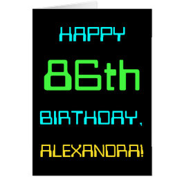 Cartão Computação digital divertida no 86º aniversário