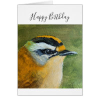 Cartão comum de Aniversário do Pássaro Firecrest p