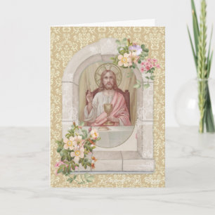 Cartão Comunhão Eucarística Religiosa Católica Jesus
