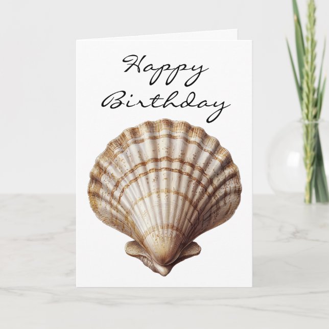 Cartão Concha do Mar Feliz Aniversário (Frente)