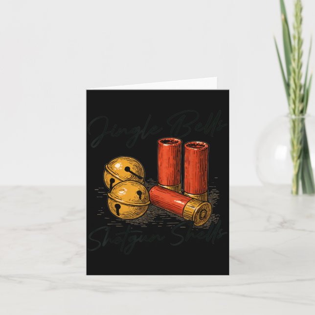 Cartão Conchas de Espingarda Jingle Bells Natal Caça Dive (Frente)