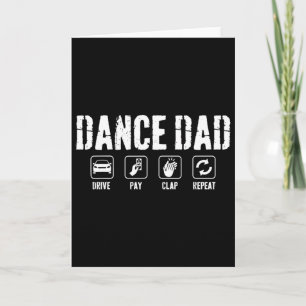 Cartão Concurso de Dança Pai Engraçado Orgulhoso Pai Danç