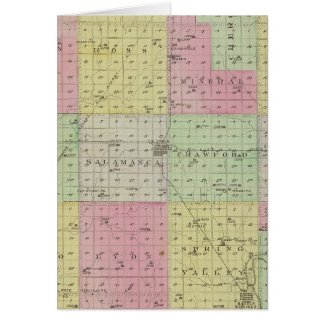 Cartão Condado de Cherokee, Kansas (Frente)