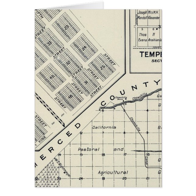 Cartão Condado de Madera, Califórnia 3 (Frente)