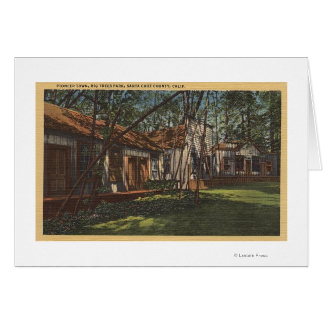 Cartão Condado de papais noeis Cruz, CA - Cidade Pioneira (Frente Horizontal)