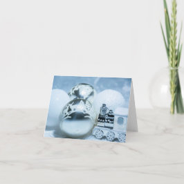 Cartão Condecorações brancas de inverno. Natal.