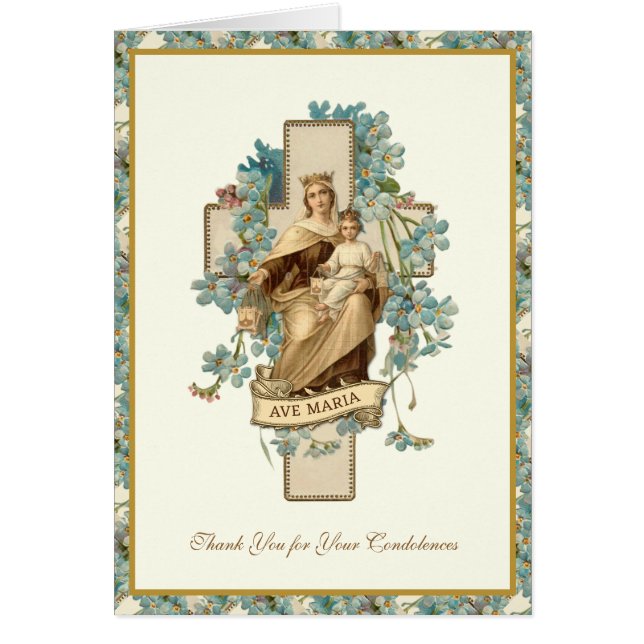 Cartão Condolências funerárias da MONTANHA católica (Frente)