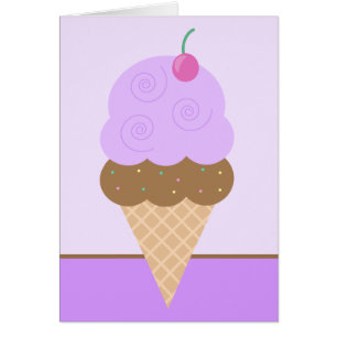 Cartão Cone Sorvete Roxo