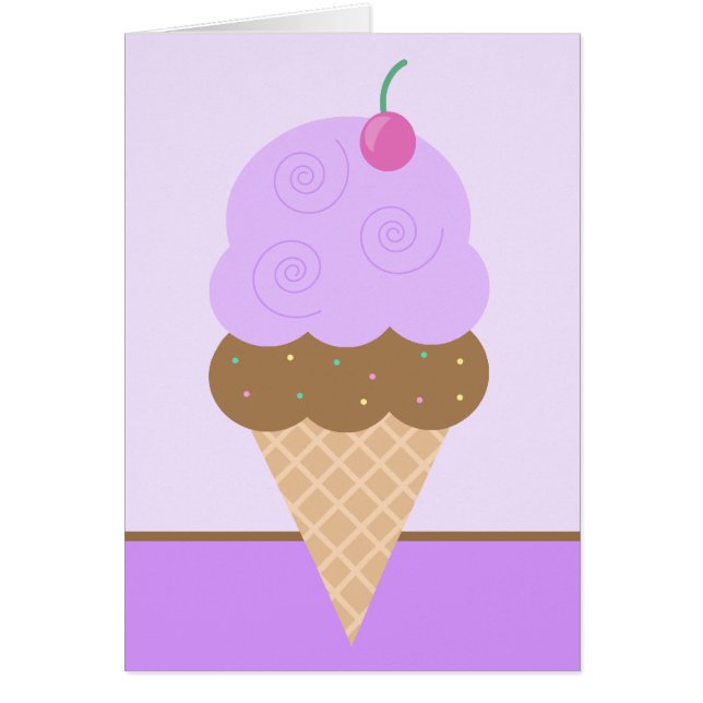 Cartão Cone Sorvete Roxo (Frente)