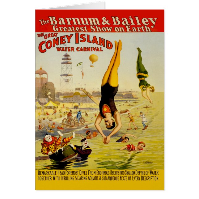 Cartão Coney Island Sideshow Poster (Frente)
