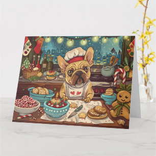 Cartão Confeitaria de Natal do Bulldog Francês: Natal Fes
