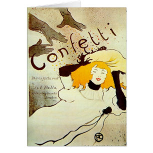 Cartão Confetes C. 1894 por Henri de Toulouse-Lautrec
