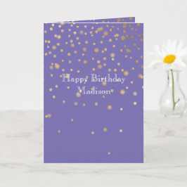 Cartão Confetti Dourado Roxo