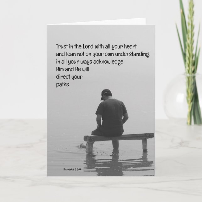 Cartão Confie no Senhor Versículo Bíblico Confortante e I (Frente)