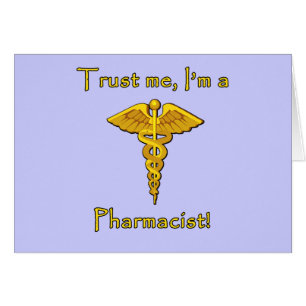 Cartão Confie que eu mim é um farmacêutico