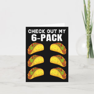 Cartão Confira meus seis pacotes engraçados de taco boxan