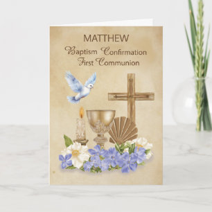 Cartão Confirmação de Comunicação Batismo Congratulação R