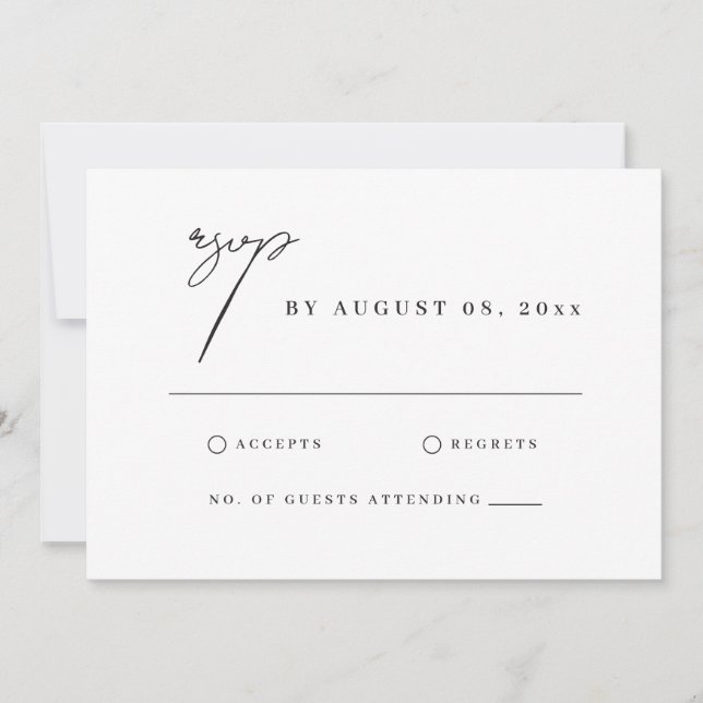 Cartão Confirmação de Presença para Casamento com Ilustra (Frente)